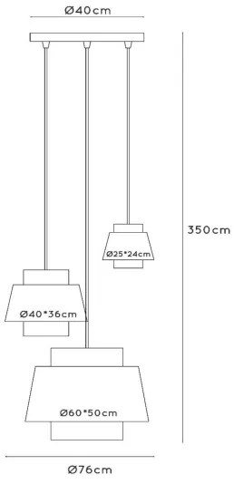 Lucide 21435/13/38 - Luster na lanku TRIBUTE 3xE27/40W/230V krémová
