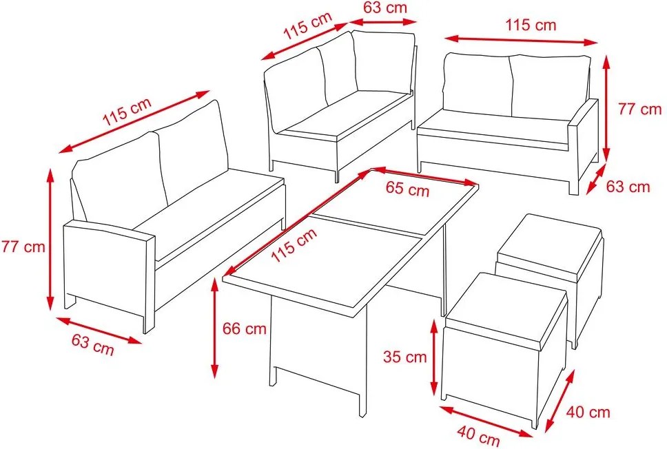 Veľký luxusný ratanový záhradný set Avenberg BARLETTA sivá/svetlosivá