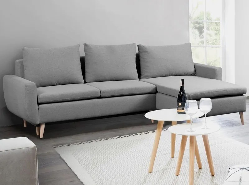 Rohová sedacia súprava Enjoy, sivá látka