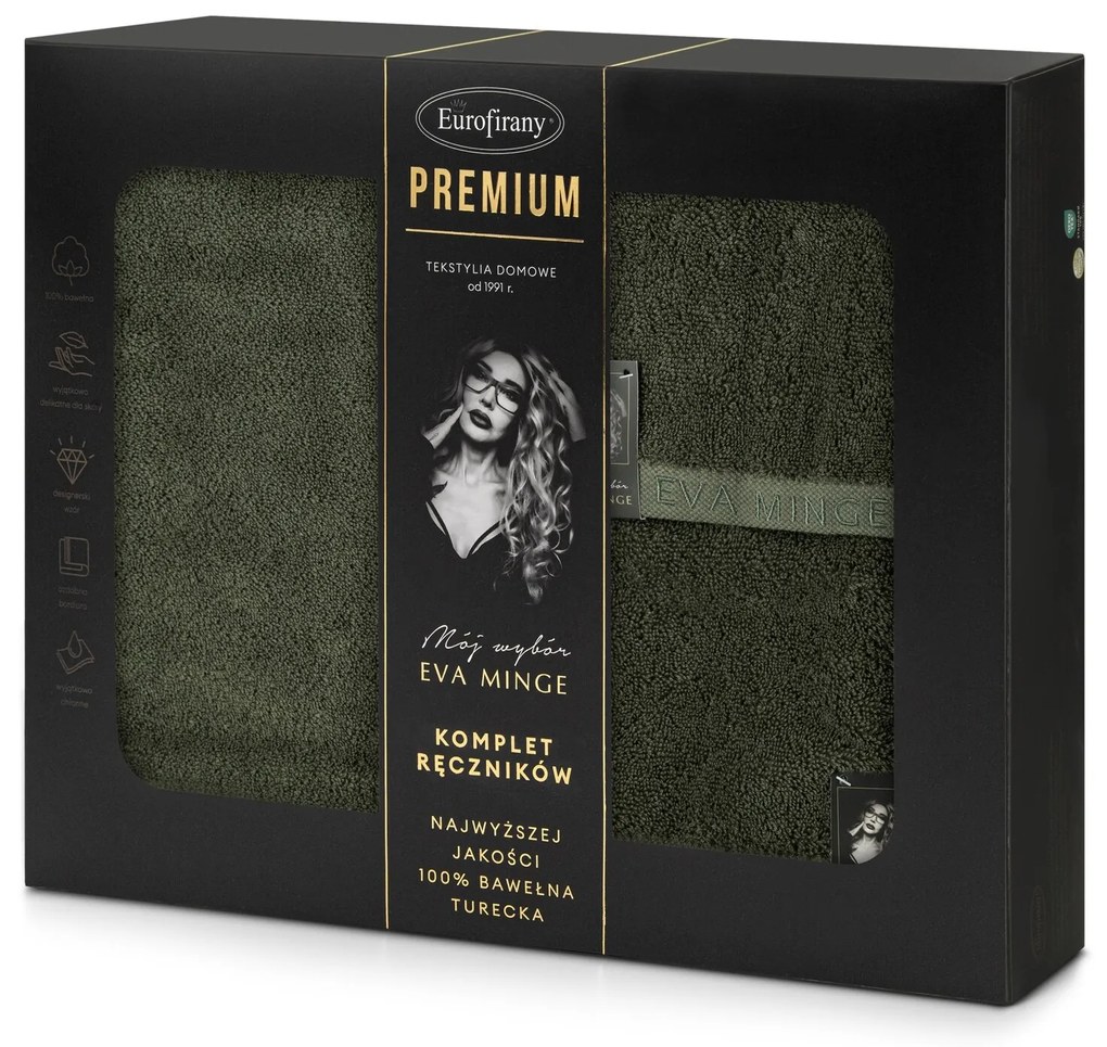 FROTÉ UTERÁK EVA MINGE VENUS SADA 1KS 30X50 CM, 1KS 50X90 CM, 1KS 70X140 CM OLIVOVÁ