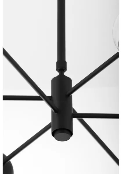 Jupiter 1995 - Luster na tyči MOKA 3xGU10/10W/230V + 3xG9/10W/230V čierna/číra