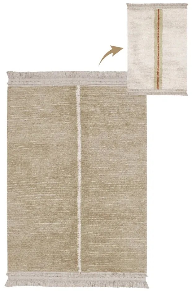 Béžový bavlnený koberec 140x200 cm Duetto Sage – Lorena Canals