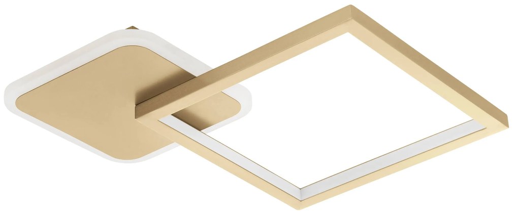 EGLO LED designové stropné svetlo GAFARES, 15W, teplá-studená biela, hranaté, zlaté