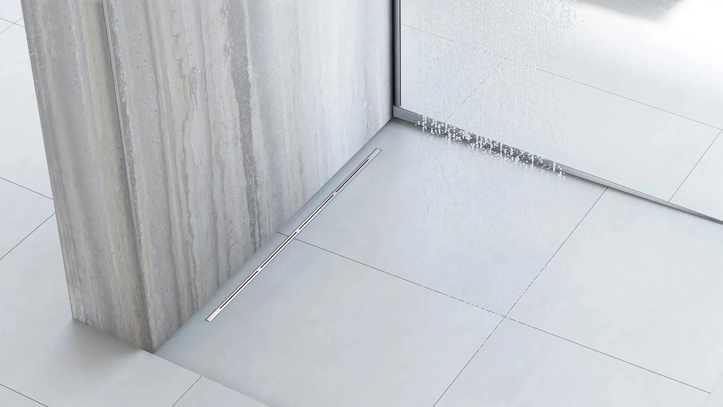 Odtokový žľab Rea FILO 80 cm, brúsený nikel