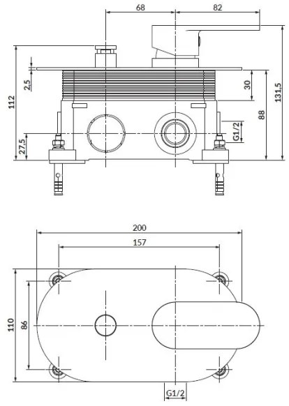 Cersanit S951-305 -Sprchová batéria na podomietkovú inštaláciu CREA lesklý chróm