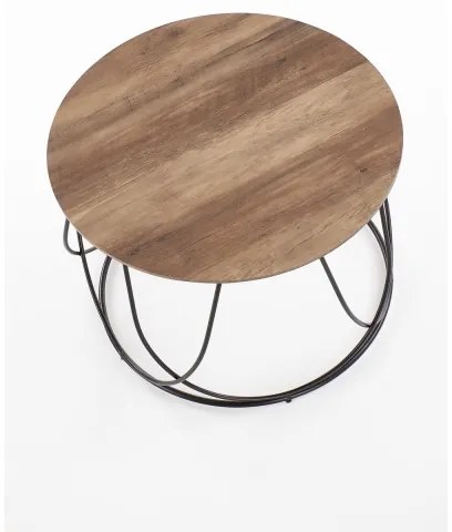 Konferenčný stolík NUBIRA 41x60 cm čierna/hnedá