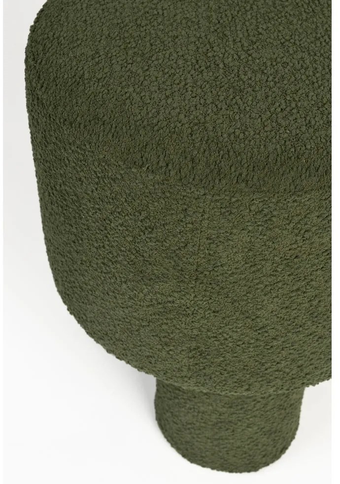 Zelený taburet z textílie buklé Marcos – White Label