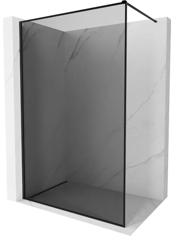 Mexen Kioto-XF, sprchová zástena s rámom 150 x 202 cm, 10mm šedé sklo, čierny profil, 800-150-104-70-40-X