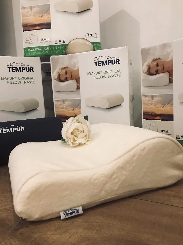 Tempur® Tempur® ORIGINAL PILLOW TRAVEL - cestovný pamäťový vankúš, pamäťová pena, snímateľný poťah