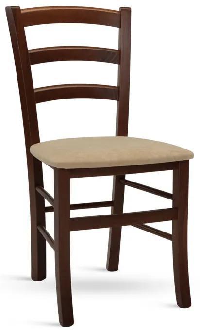 Stima stolička PAYSANE s čalúneným sedákom Odtieň: Čerešňa, Látka: LUX Cappuccino 24