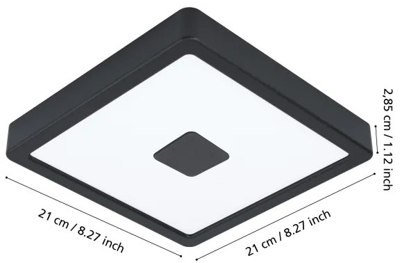 Eglo 900283 - LED Vonkajšie stropné svietidlo IPHIAS LED/17W/230V IP44 čierna