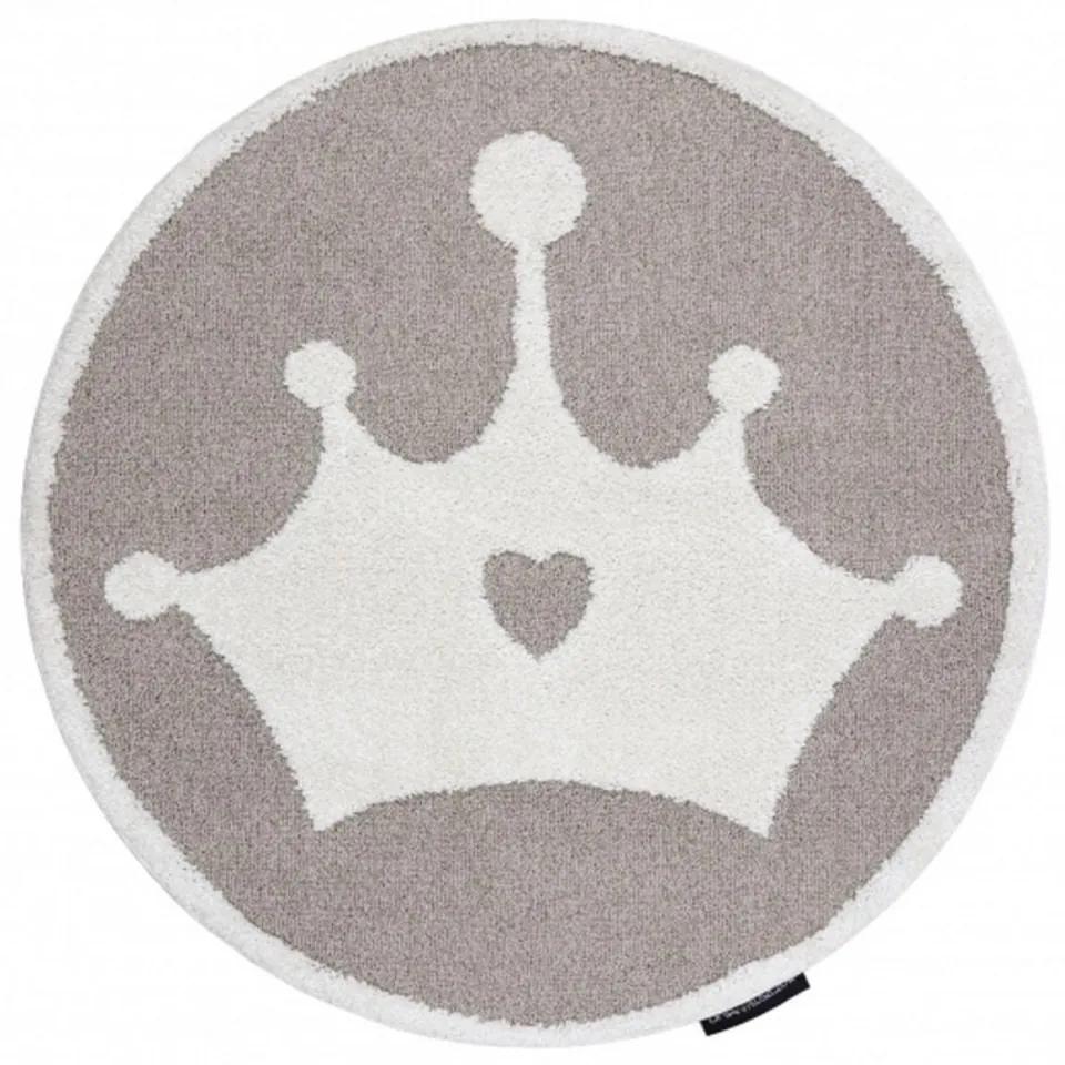 Kusový koberec Koruna béžový kruh 140cm