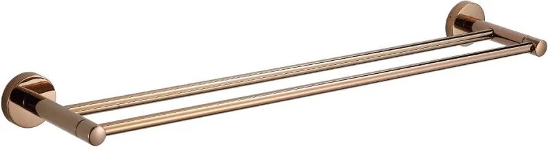 Mexen Remo dvojitý vešiak na uteráky, zlatoružová - 7050725-60