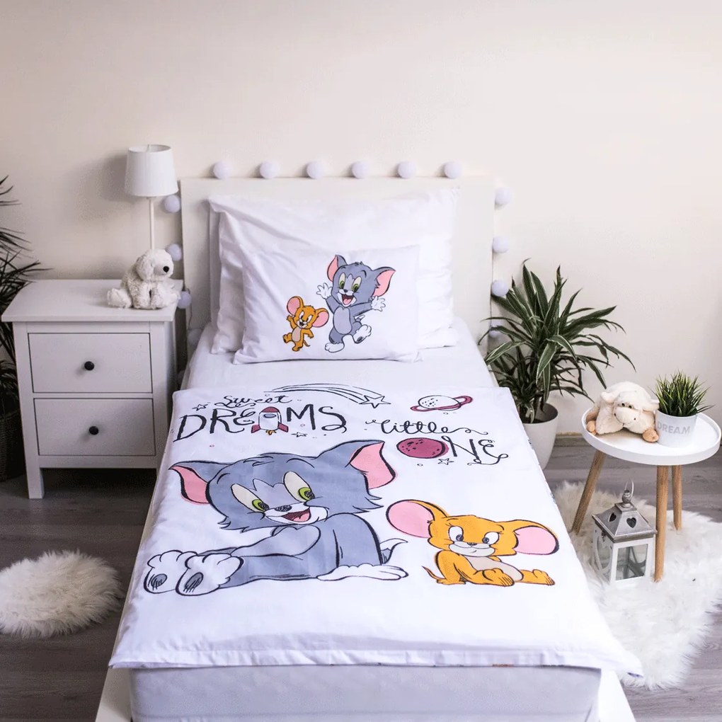 Jerry Fabrics Obliečka do postieľky Tom and Jerry "TJ050" baby, 100x135 / 40x60 cm