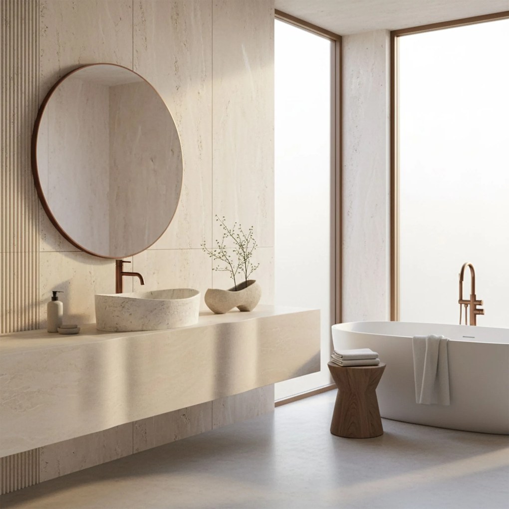 Rea Dream, umývadlo na dosku 490x360x150 mm, béžová-biela, REA-U0635