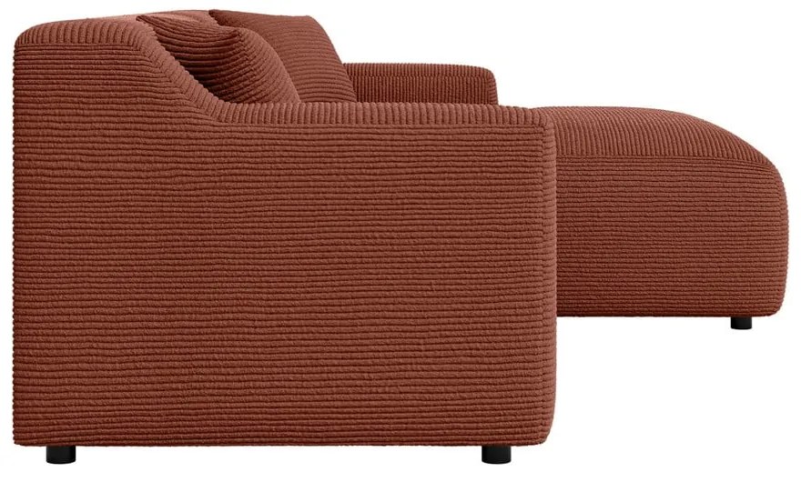 Menčestrová rohová pohovka v tehlovej farbe (pravý roh/s leňoškou) Martin – Ropez