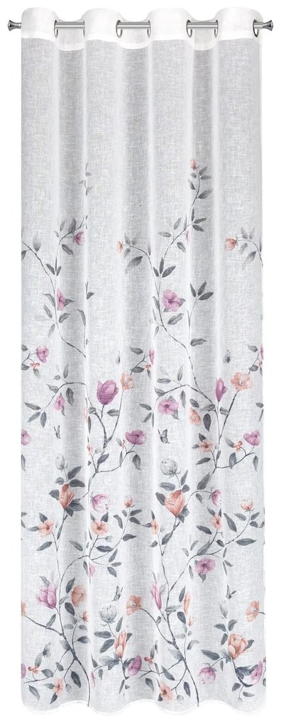 ZÁCLONA NA KRÚŽKOCH ANTEA 140X250 CM KVETY