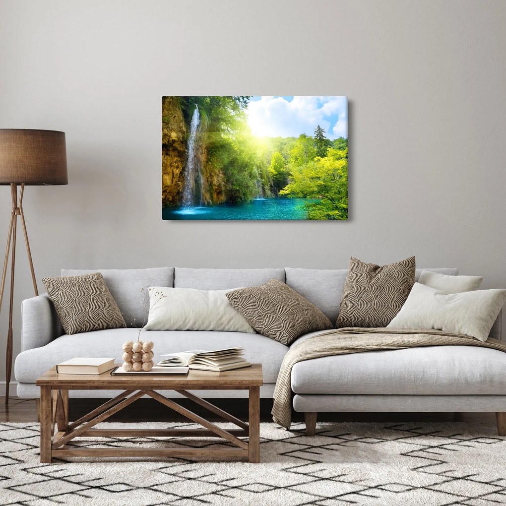 Obraz - vodopády v pralese (90x60 cm)