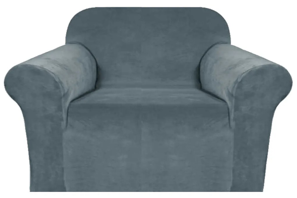 Napínací poťah na kreslo VELTO Farba: Modrosivá