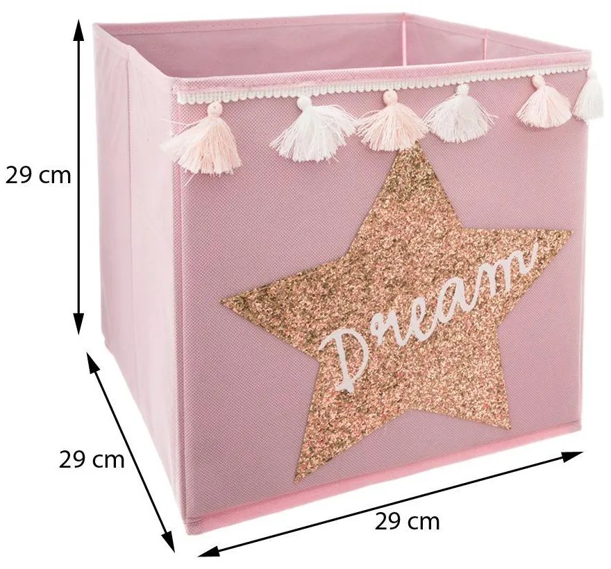 Úložný box Dream, 29x29x29 cm, ružová