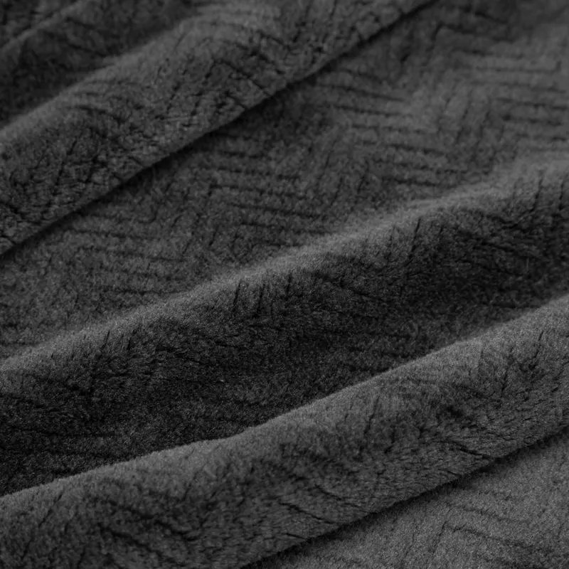 EUROFIRANY Flano deka veľmi mäkká na dotyk s 3d efektom 220 cm x 200 cm čierna 100 % polyester Varianta: 401110