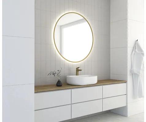 LED kulaté Zrkadlo do kúpeľne Mirro 80 cm zlaté