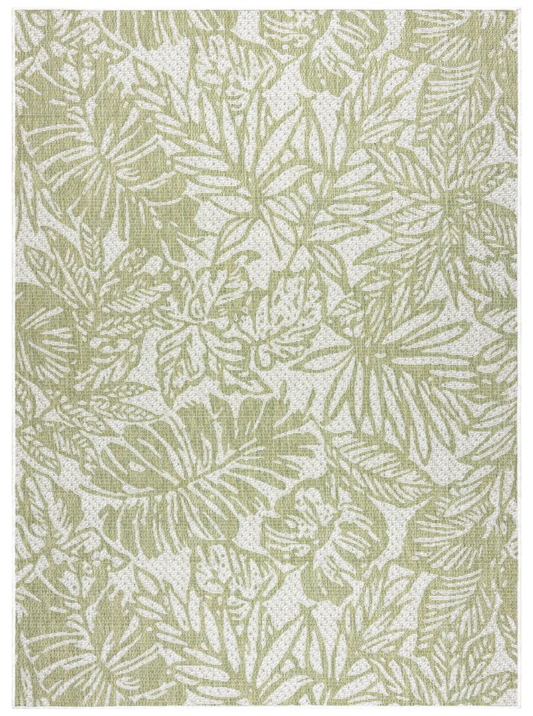 Koberec SISAL SION Listy, tropický 22128 ecru / zelený