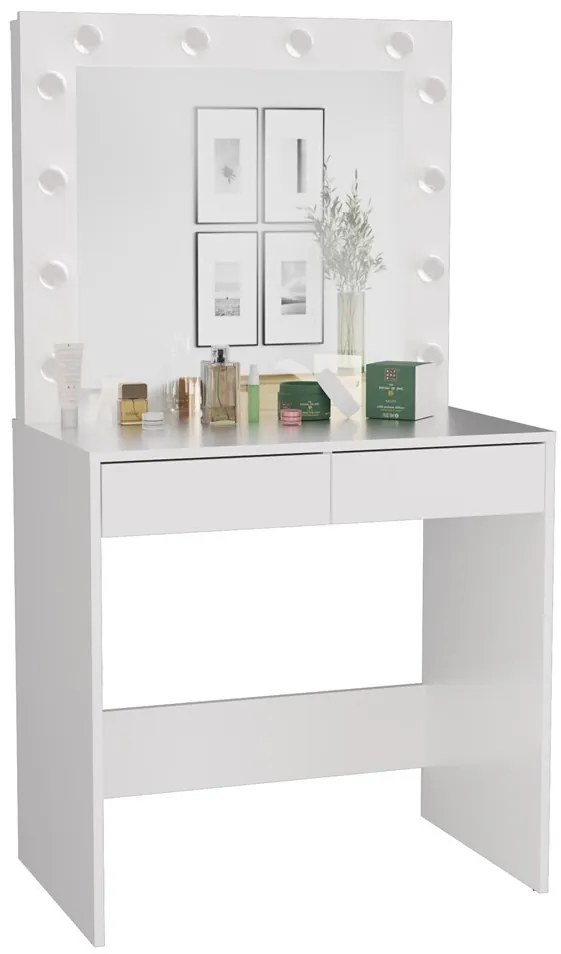 Toaletný stolík Micras 1 (biela) (so zrkadlom) (s LED osvetlením). Akcia -19%. Vlastná spoľahlivá doprava až k Vám domov. 1132473