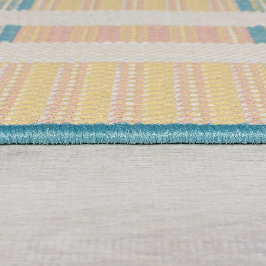 Flair Rugs, Kusový koberec Marseille Villa Check Multi – na von aj na doma, 200x290, viacfarebná, chodba / predsieň