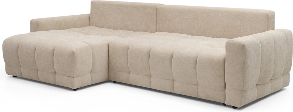 Rozkladacia rohová sedačka Sorenio ľavá - béžová pletenina Murano 833