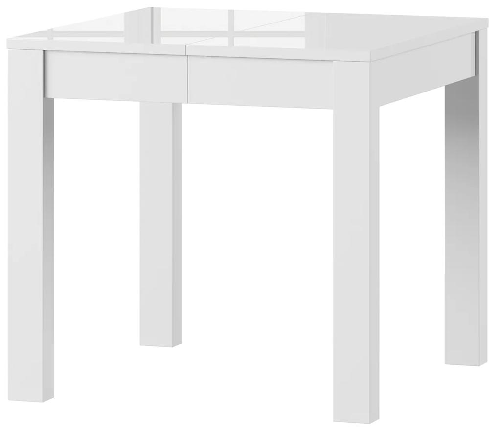 VERA veľký jedálenský stôl s rozkladom, biely lesk