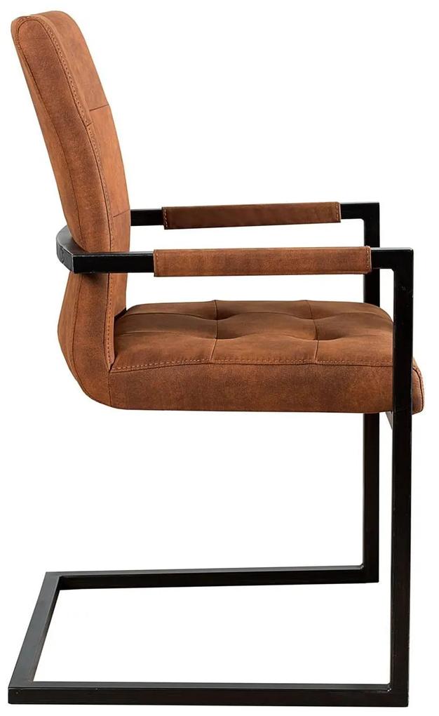 Jedálenská stolička vintage English hnedá s operadlom