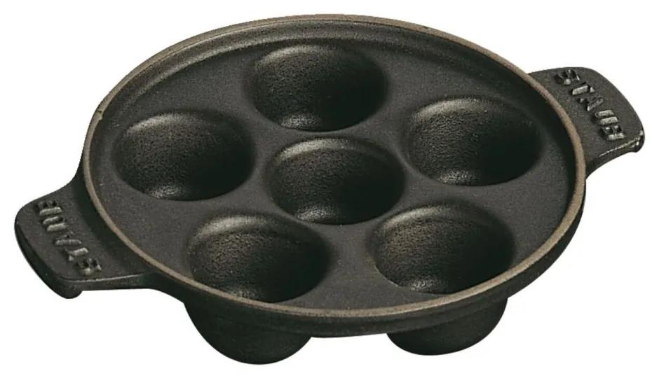 Staub Liatinový tanier na šneky (6ks) 14 cm, čierny, 1301523