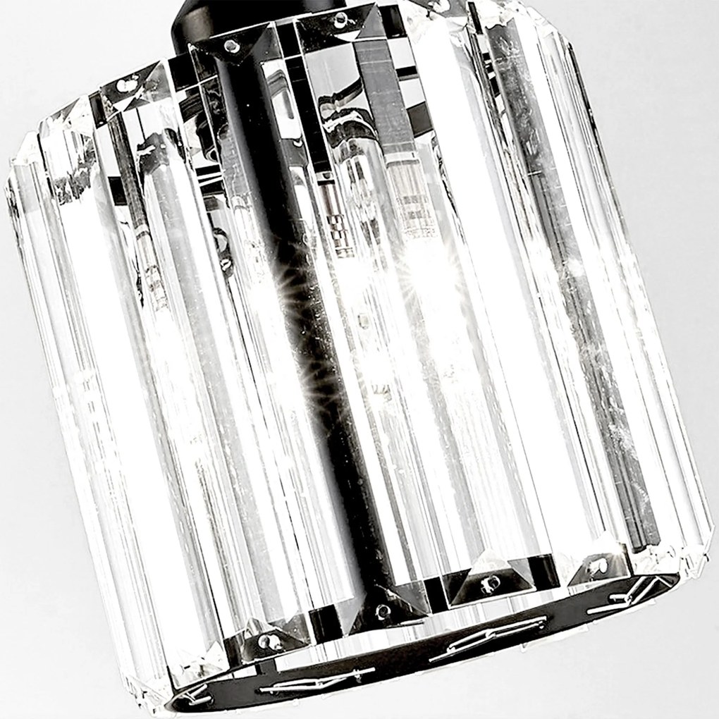 Toolight Toolight, Krištáľová závesná lampa E27 60W APP511-1CP, čierna, OSW-08551