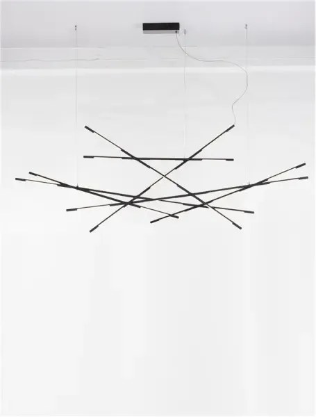 LED luster Raccio 1805 čierne s diaľkovým ovládaním