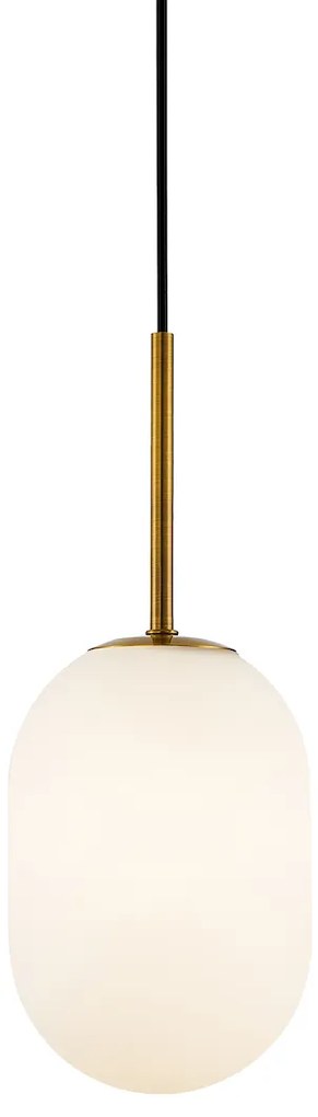 Závesné svietidlo Alias, 1x biele sklenené tienidlo, (fi 12cm), g