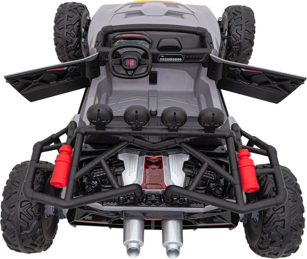 Ramiz Elektrická bugina Racing 5 pre deti +3 sivá + motory 2x200W + diaľkové ovládanie + pomalý štart