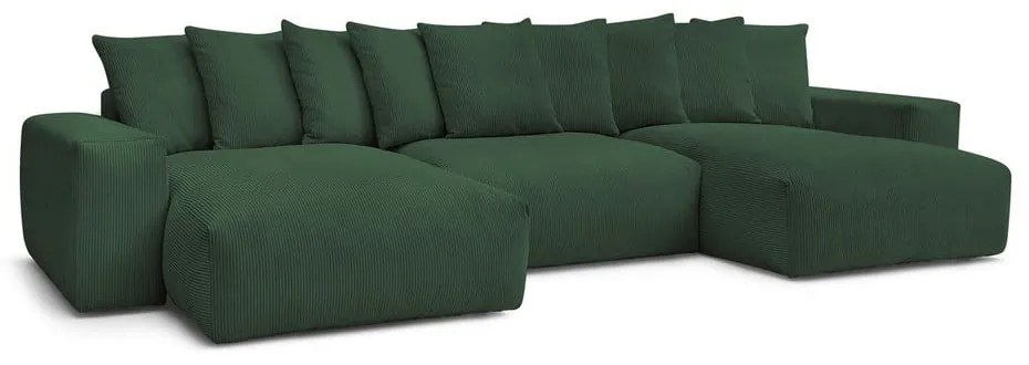 Zelená menčestrová rohová pohovka Voltaire – Bobochic Paris