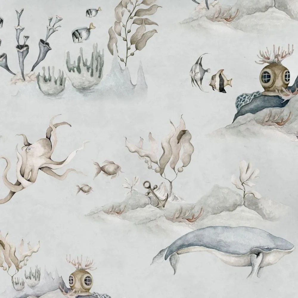 Tapeta podvodný svet šedá 280x100 cm