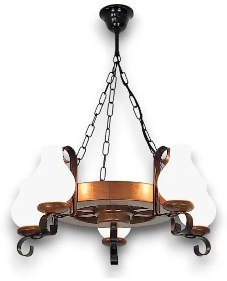 Brilagi - Luster na reťazi ROATA 5xE14/40W/230V pr. 50 cm buk/orech