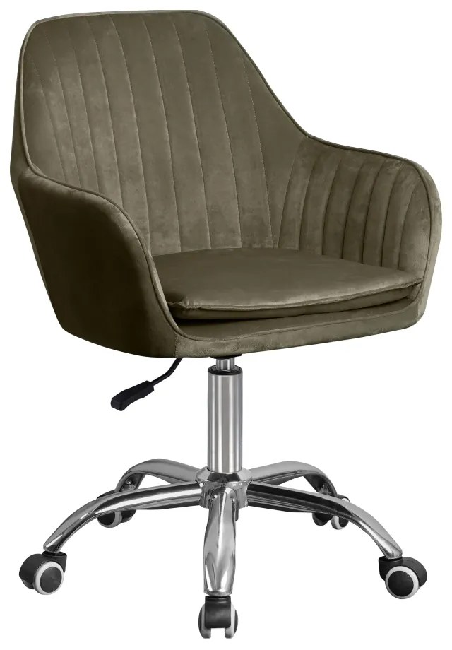 Kancelárske kreslo Klian - sivohnedá taupe (Velvet) / chróm