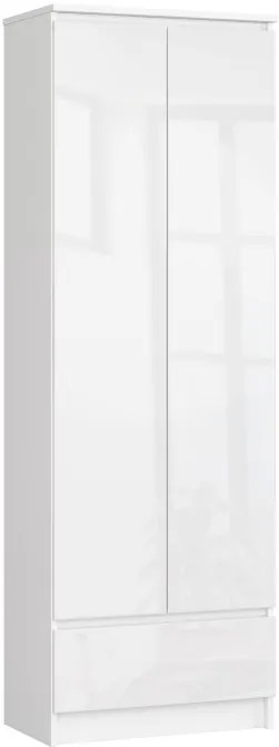 Uzavretý regál R60 2D 1SZ CLP biely / biely lesk