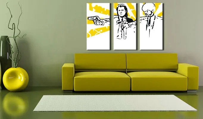 Ručne maľovaný POP Art obraz Pulp fiction 3 dielny  pulp2