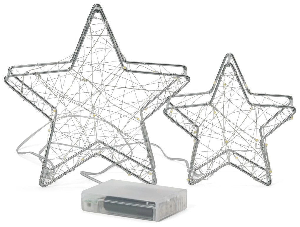 Dekoračné LED hviezdy, 2 ks, malé