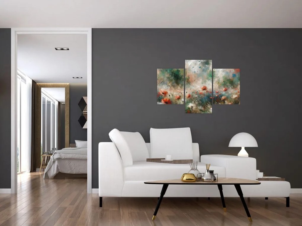 Obraz – Abstrakcia poľa s makmi (90x60 cm)