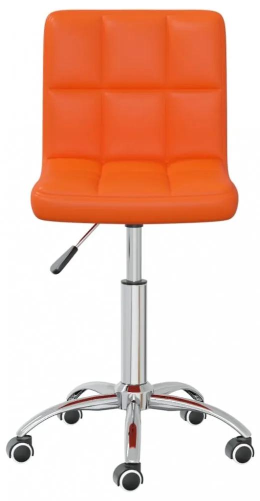 Otočná jedálenská stolička 2 ks umelá koža / chróm Dekorhome Oranžová