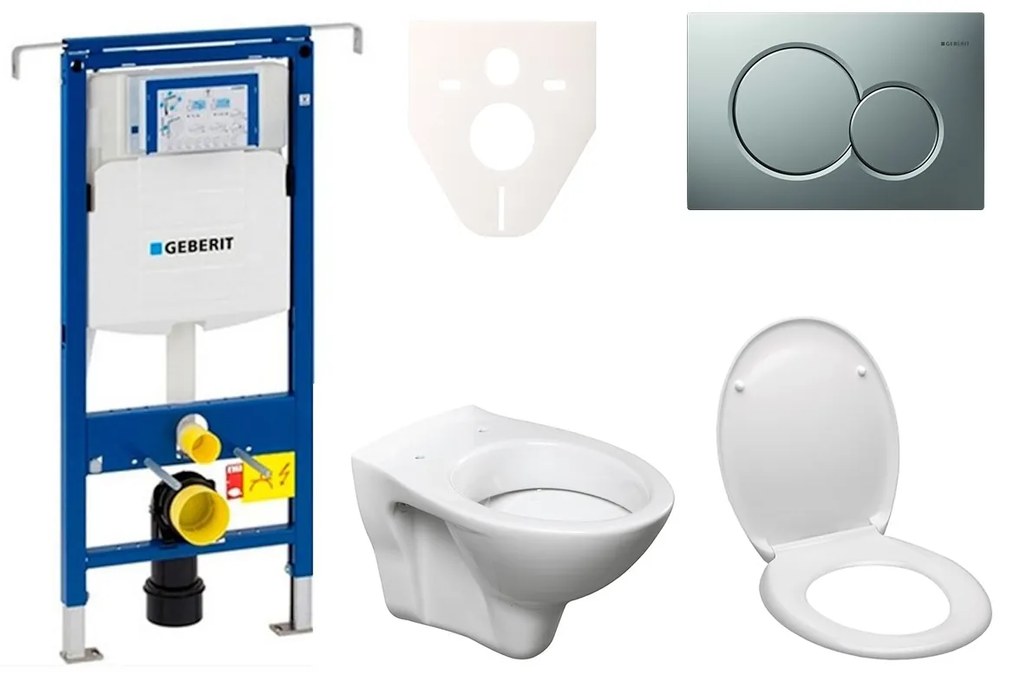 Cenovo zvýhodnený závesný WC set Geberit do ľahkých stien / predstenová montáž + WC S-Line S-line Pro 111.355.00.5ND3