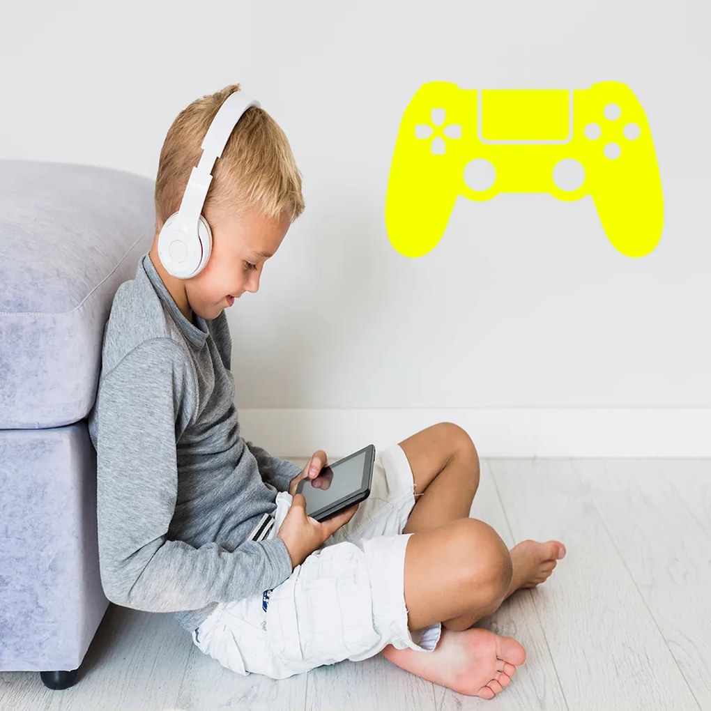 Veselá Stena Samolepka Ovládač na playstation Farba: černá, Veľkosť: 40 x 26 cm