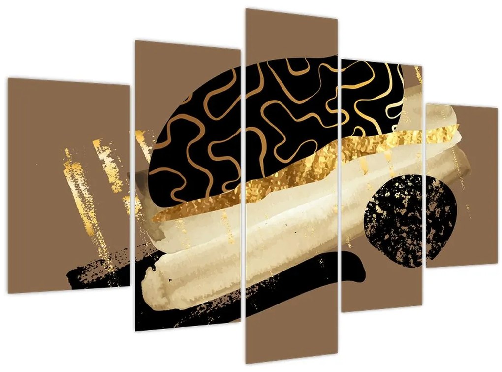 Obraz - Abstrakcia golden brown N⁰3 (150x105 cm)