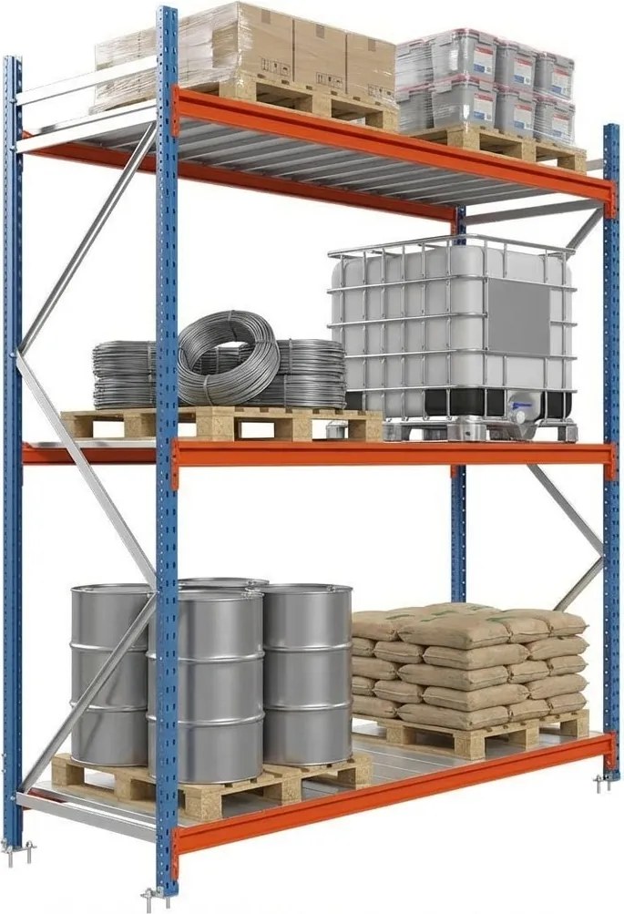 Priemyselný regál Longspan s kovovou policou